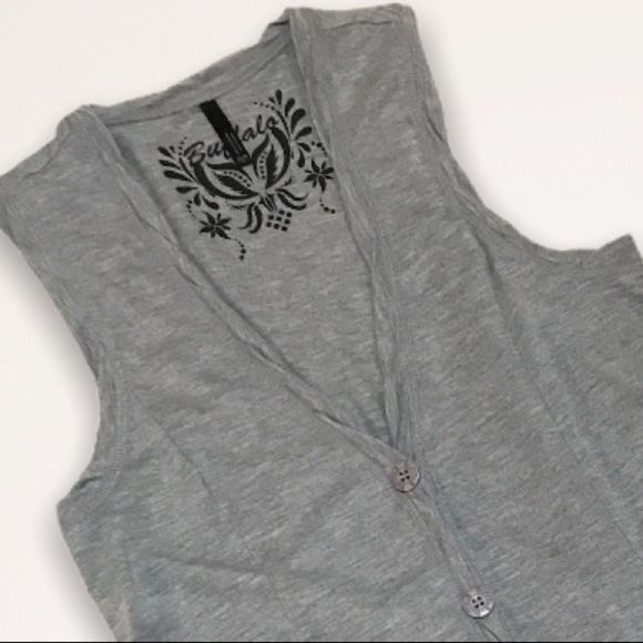 BUFFALO Gray Button Down Long Vest - Picture 2 of 9